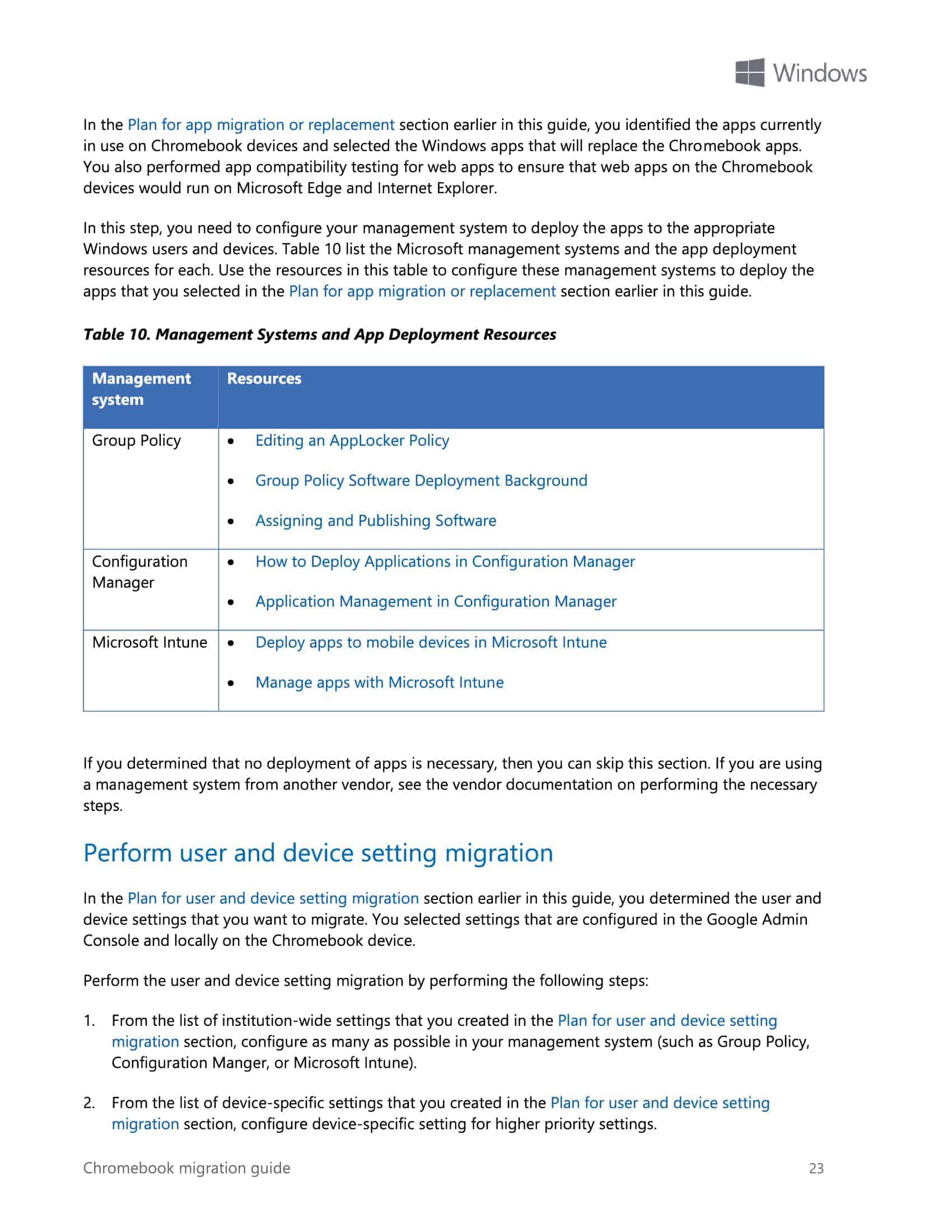 Chromebook-to-Windows 10 migration guide