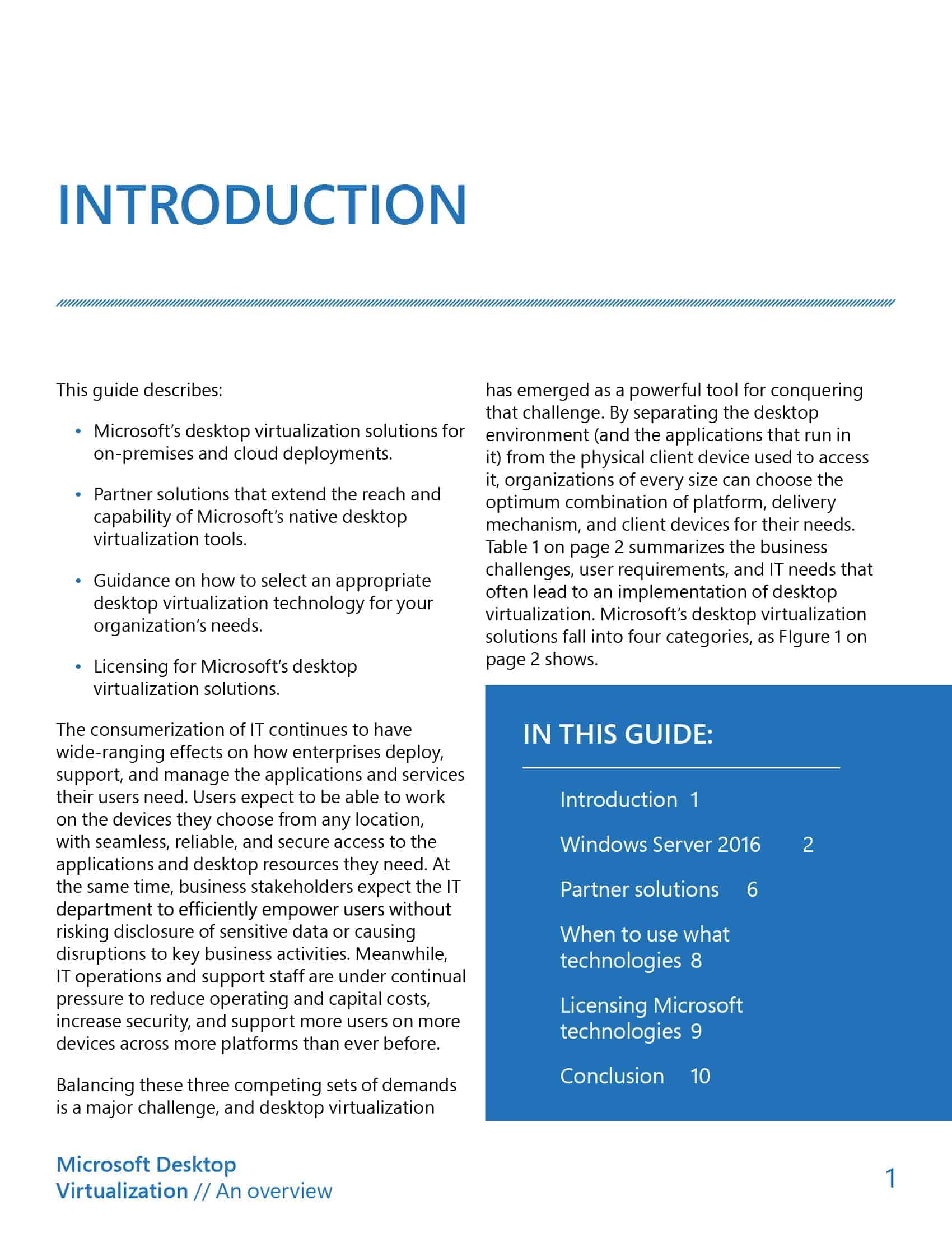 Microsoft Desktop Virtualization technical overview