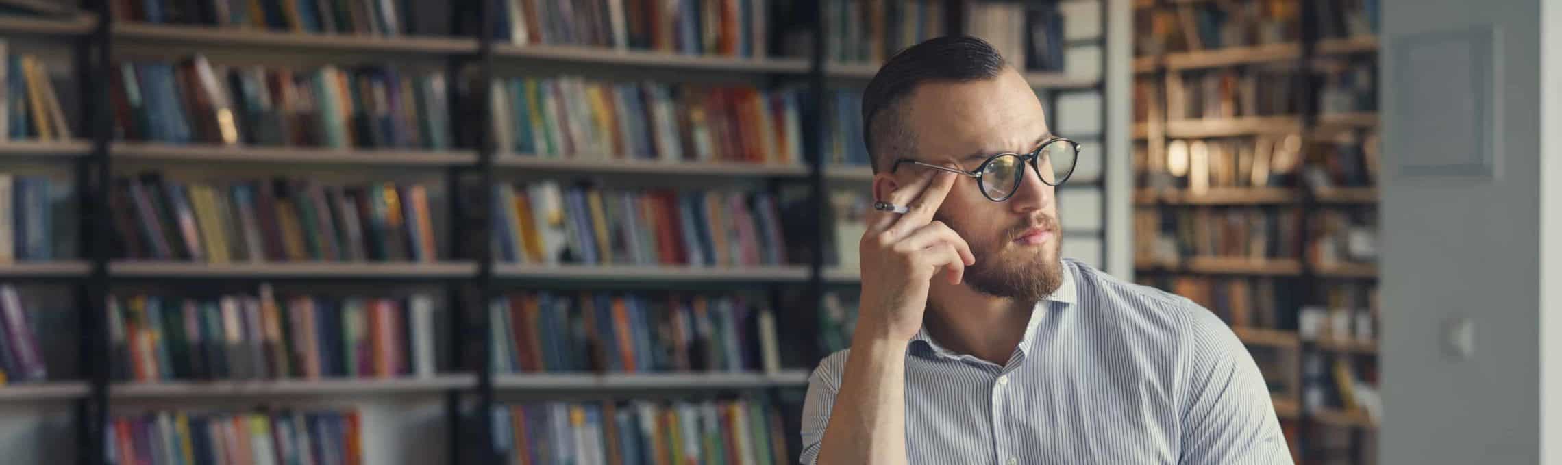 Man contemplating the importance of quality technical writing