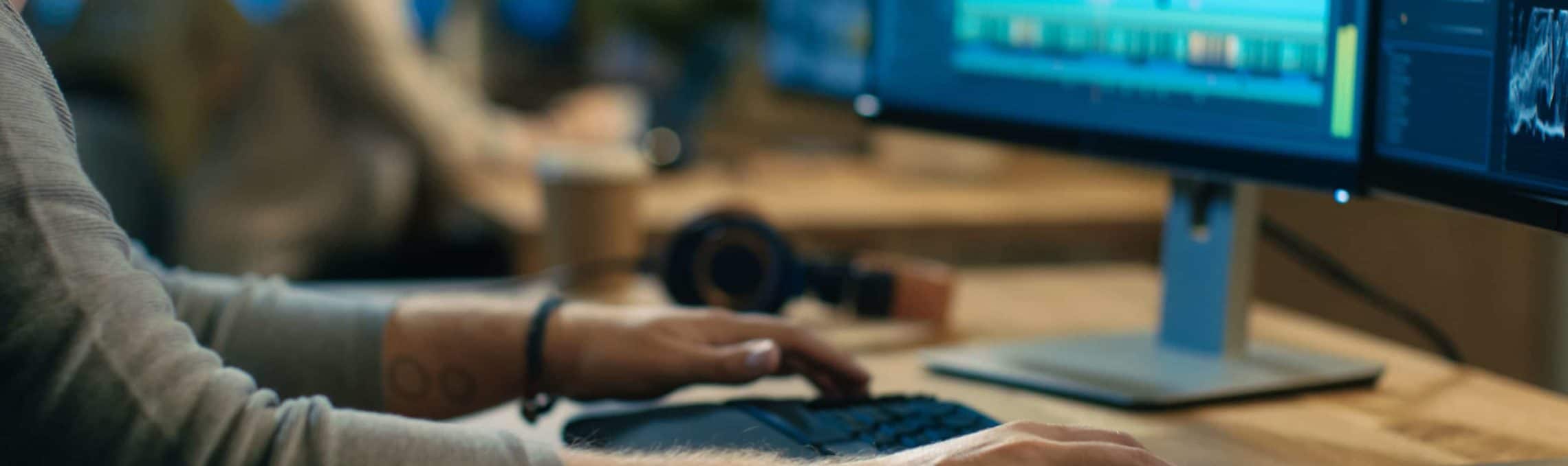 Video editor putting all the bits together to make a great demo