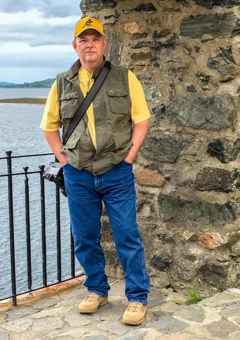 Jerry Honeycutt at Eilean Donan castle in Scotland